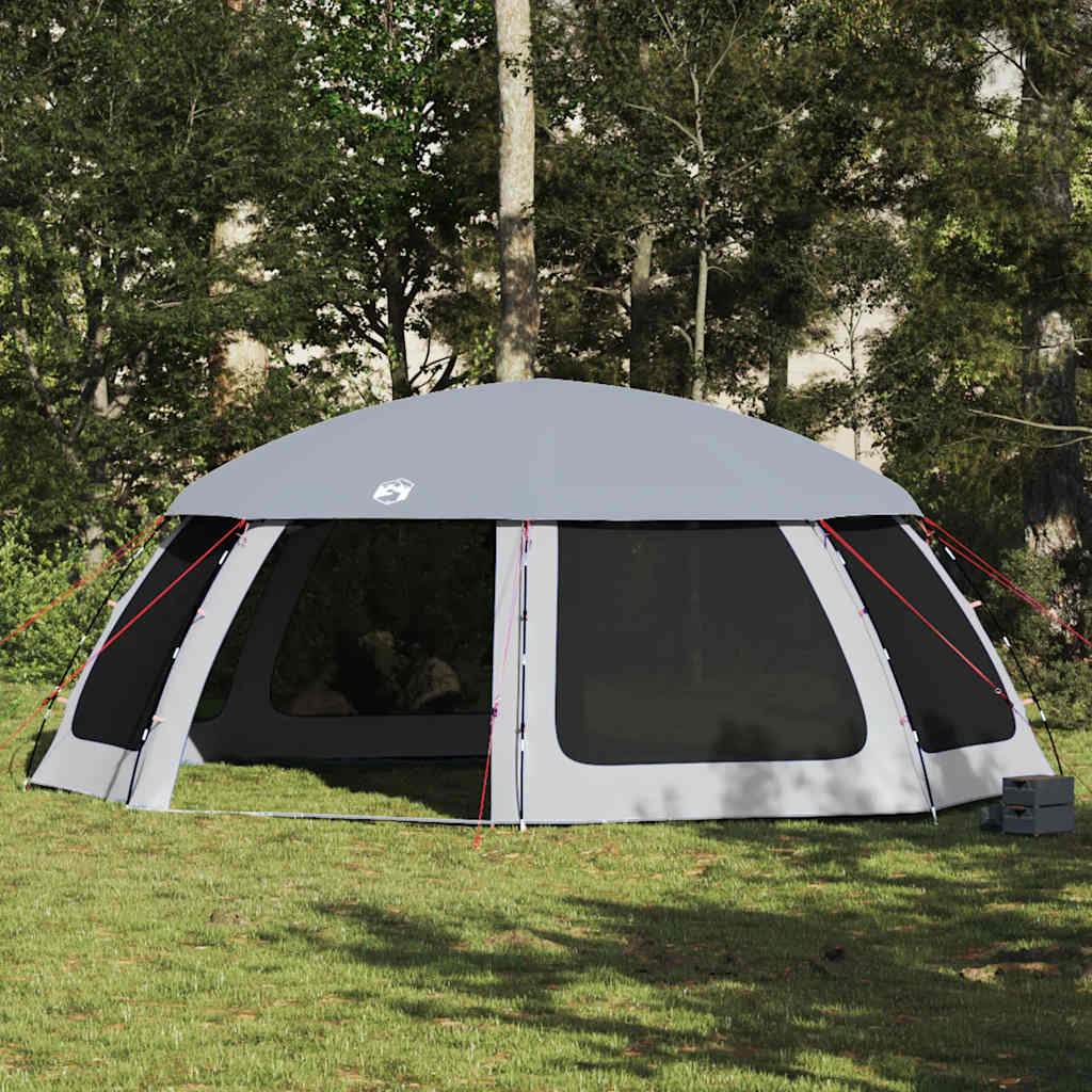 vidaXL Poolzelt mit abnehmbarem Überzelt Netzwänden Grau 690x690cm