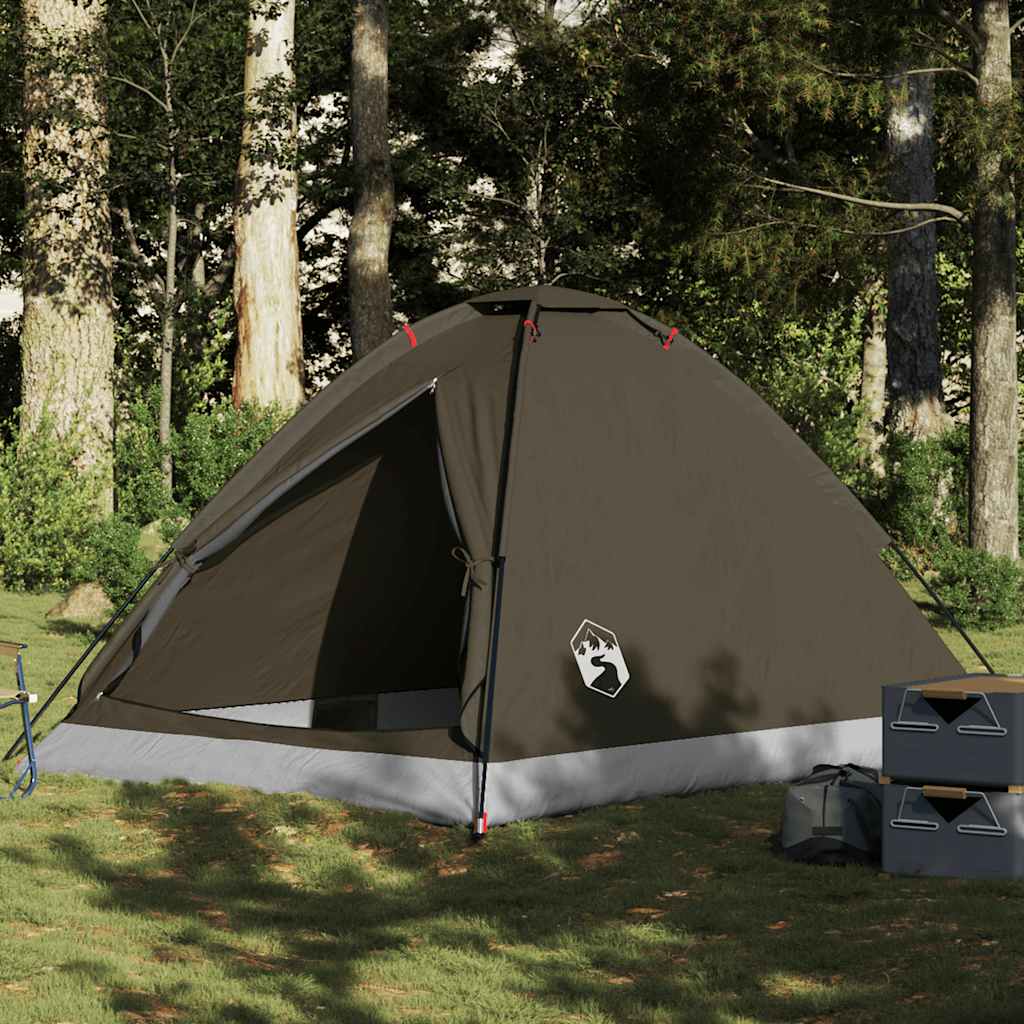 vidaXL Kuppel-Campingzelt 4 Personen Braun Wasserdicht