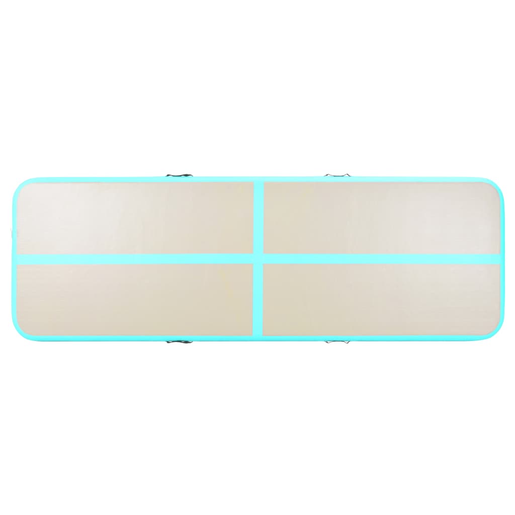 vidaXL Aufblasbare Gymnastikmatte mit Pumpe 300x100x10 cm PVC Grün - Image 5