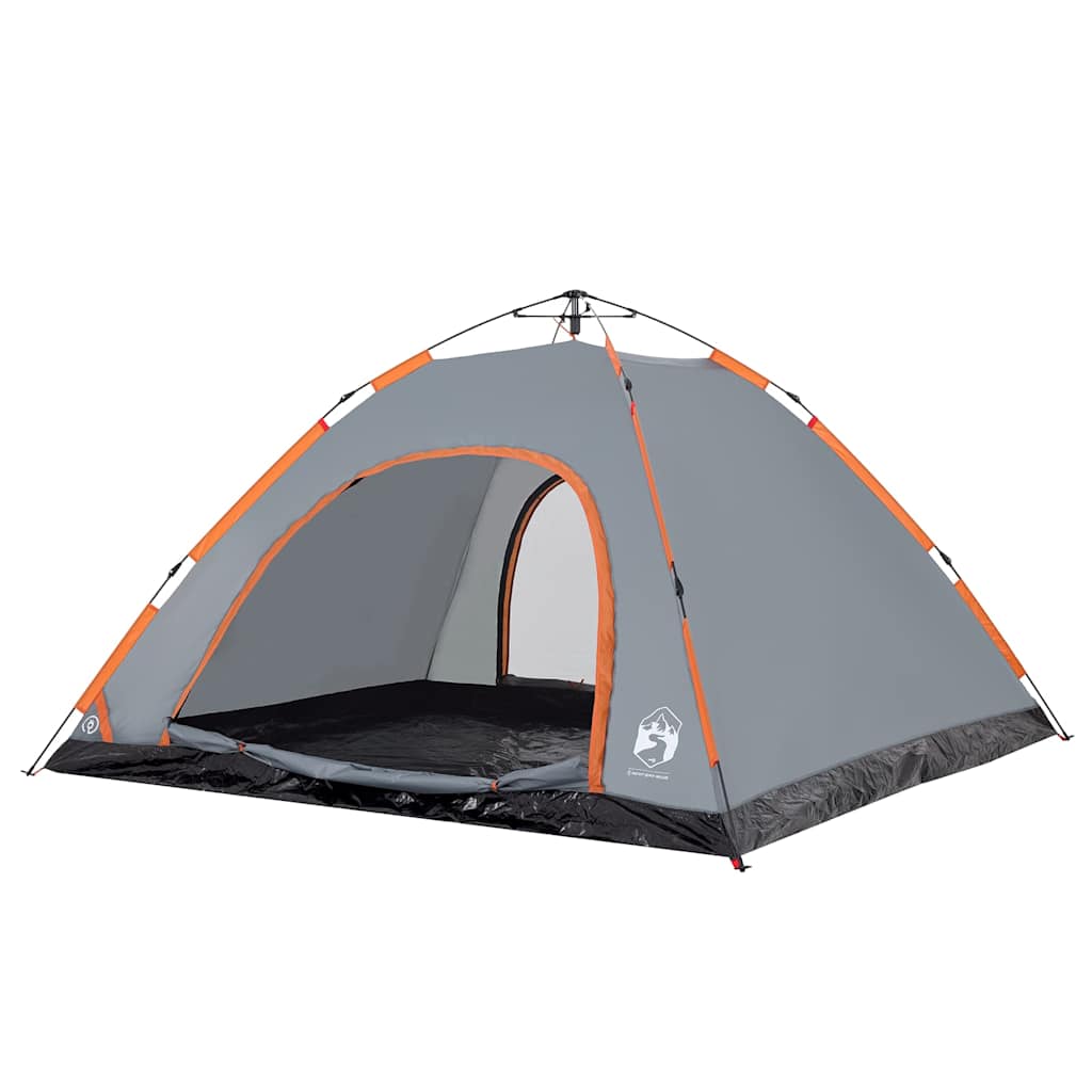 vidaXL Campingzelt 5 Personen Grau und Orange Quick Release - Image 5