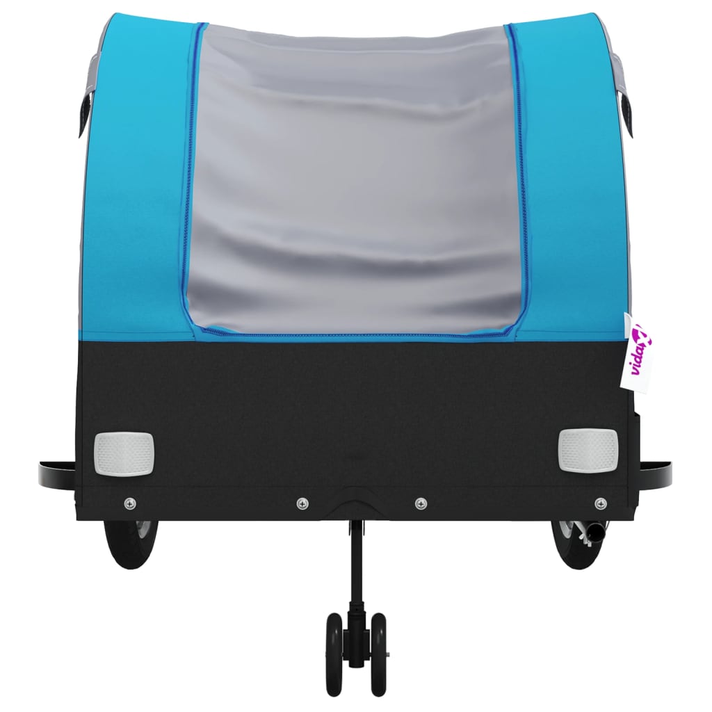 vidaXL Fahrradanhänger Schwarz und Blau 45 kg Eisen - Image 6