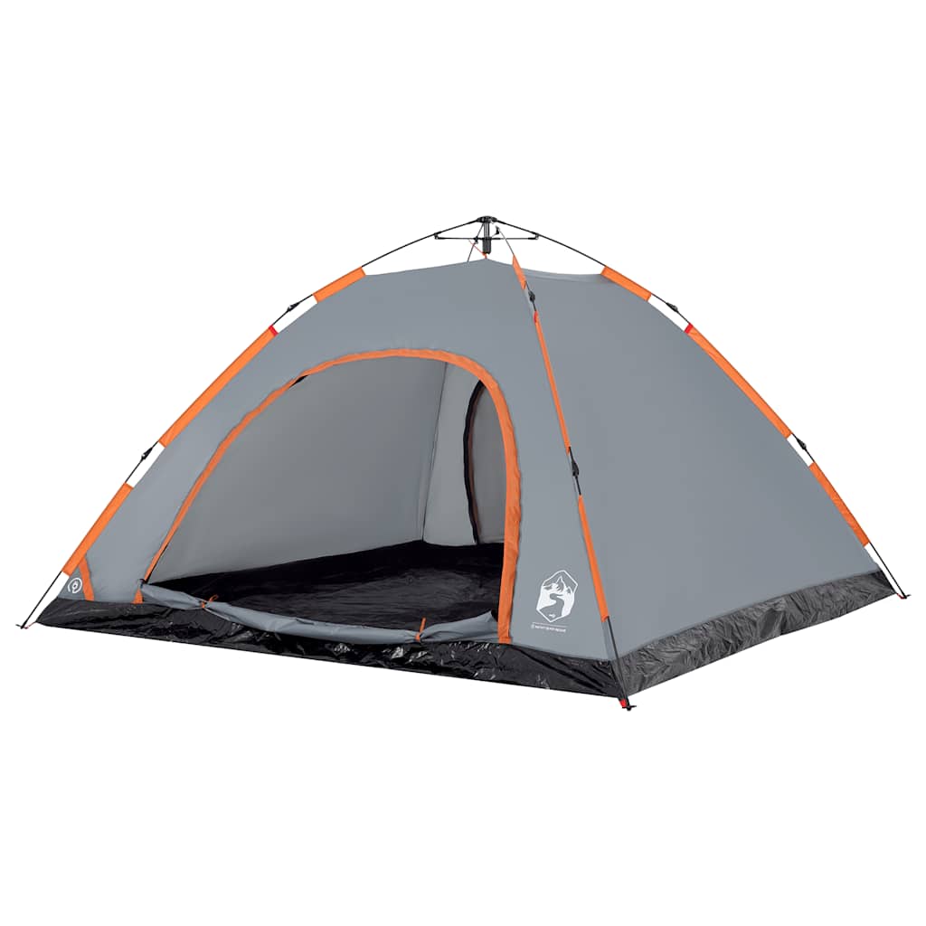 vidaXL Campingzelt 5 Personen Grau und Orange Quick Release - Image 4