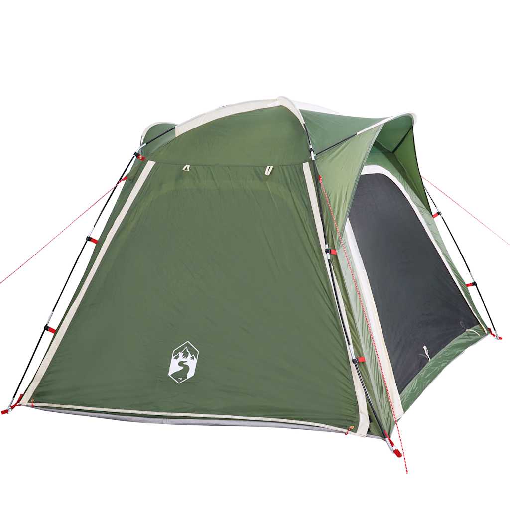 vidaXL Campingzelt 4 Personen Grün Quick Release Wasserfest - Image 6