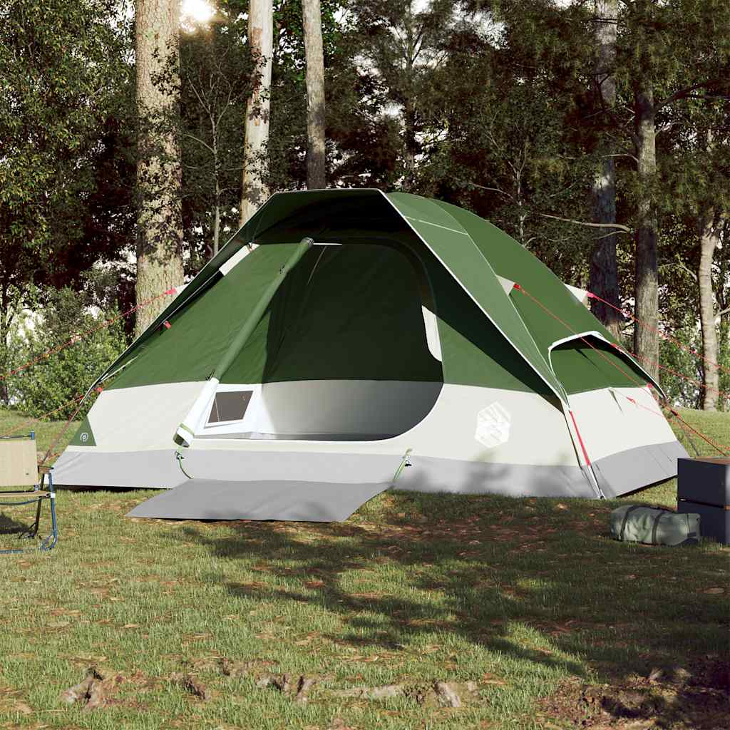 vidaXL Kuppel-Campingzelt 4 Personen Grün Wasserdicht - Image 3