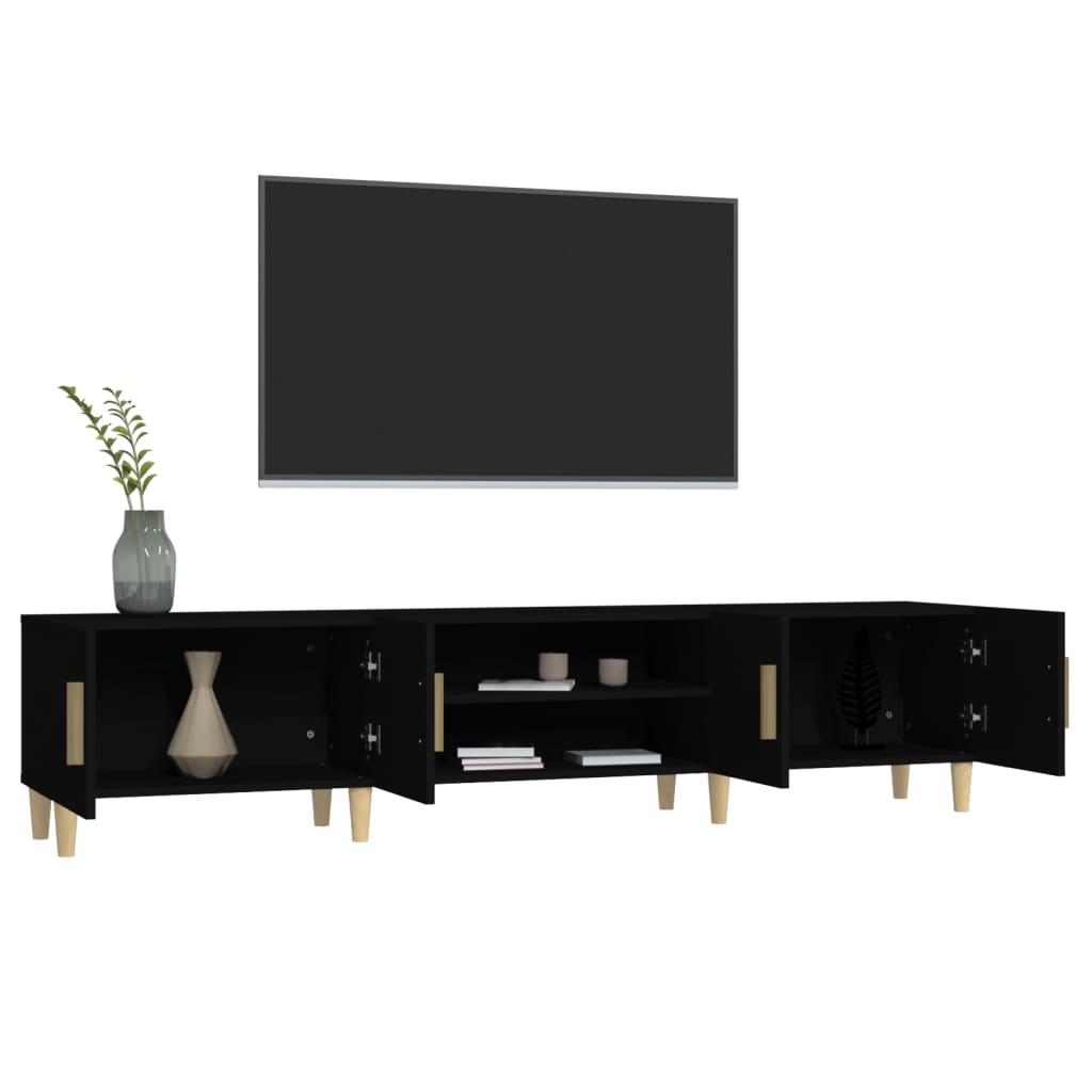 vidaXL TV-Schrank Schwarz 180x31,5x40 cm Holzwerkstoff - Image 5