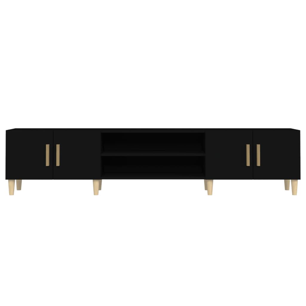 vidaXL TV-Schrank Schwarz 180x31,5x40 cm Holzwerkstoff - Image 6