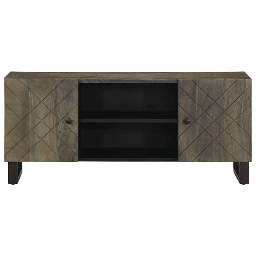 vidaXL TV-Schrank Schwarz 105x33x46 cm Massivholz Mango - Image 3