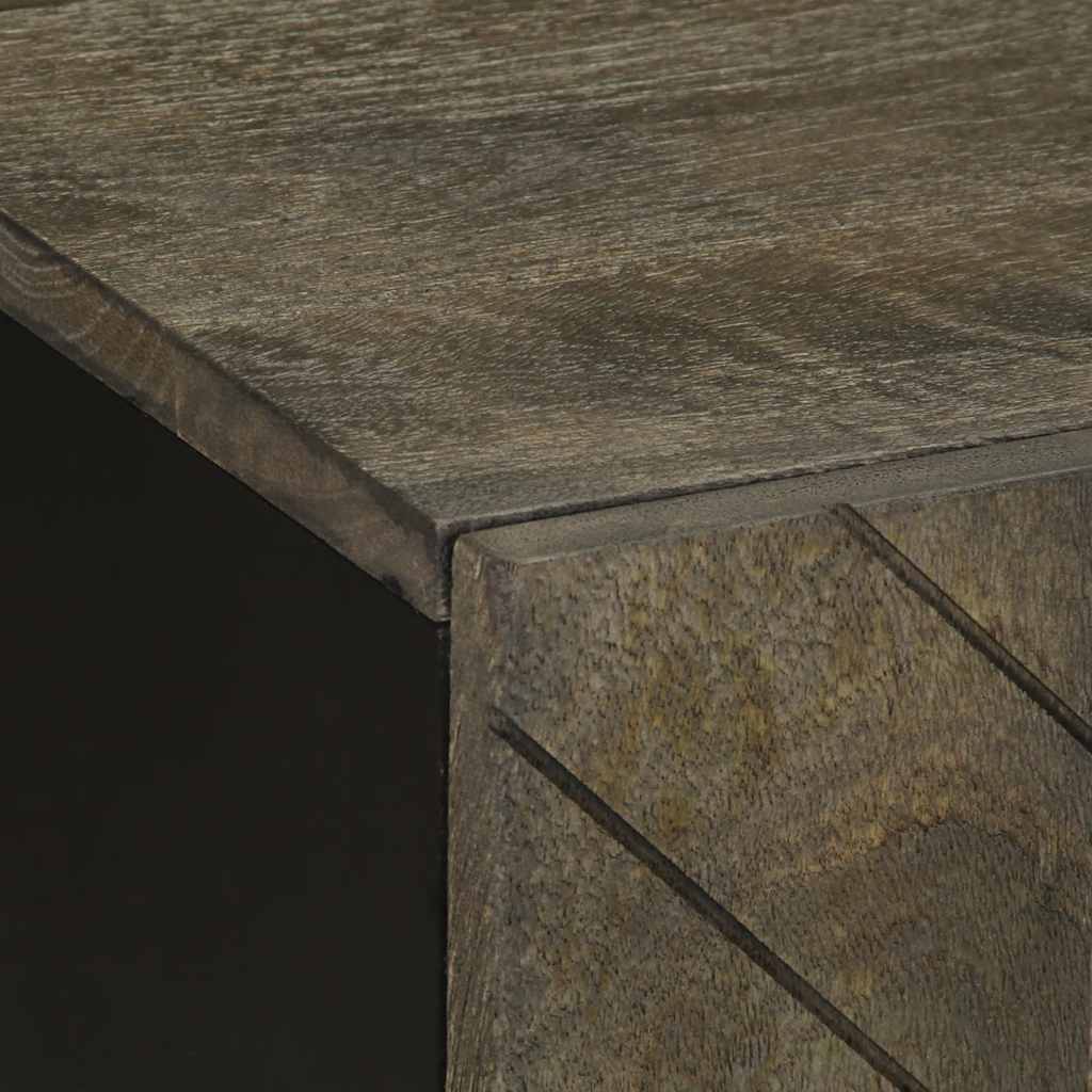 vidaXL TV-Schrank Schwarz 105x33x46 cm Massivholz Mango - Image 6
