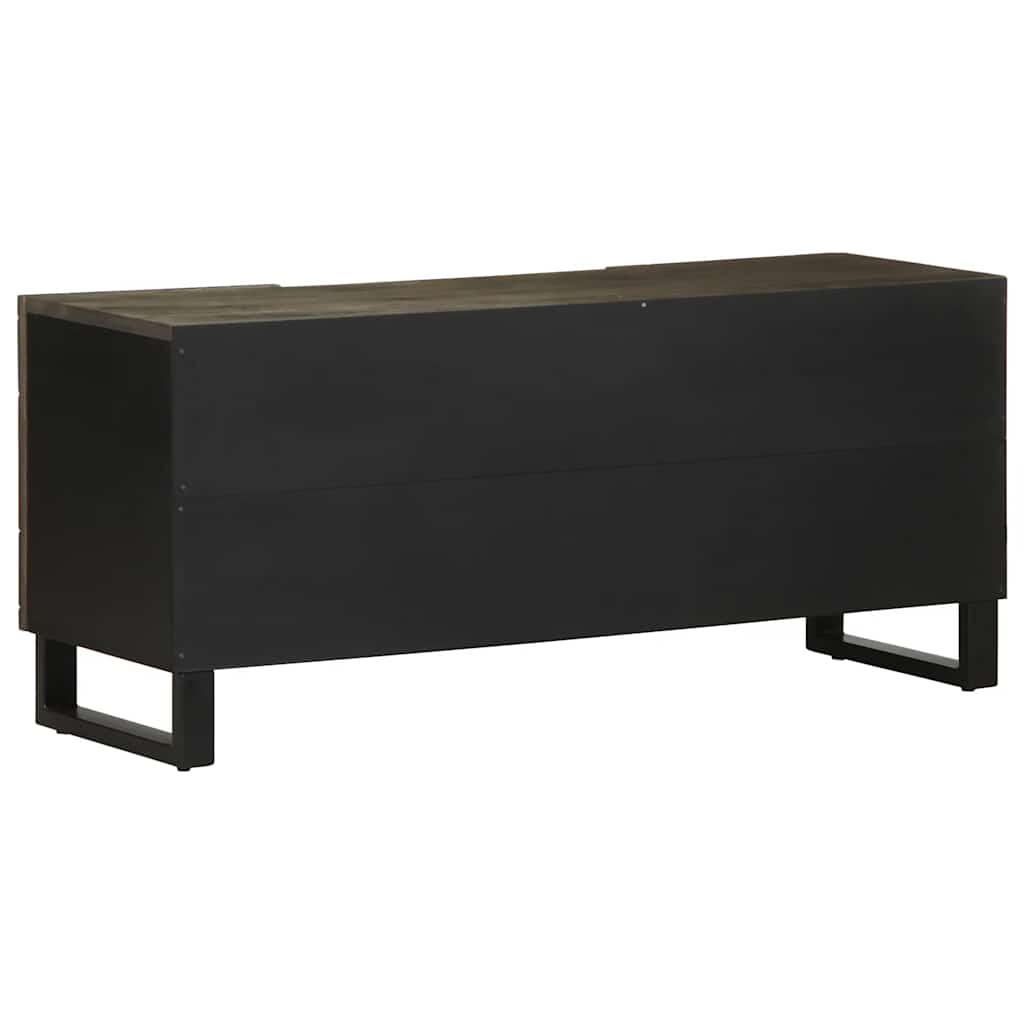 vidaXL TV-Schrank Schwarz 105x33x46 cm Massivholz Mango - Image 5