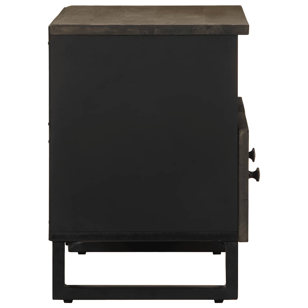 vidaXL TV-Schrank Schwarz 70x33x46 cm Massivholz Mango - Image 4