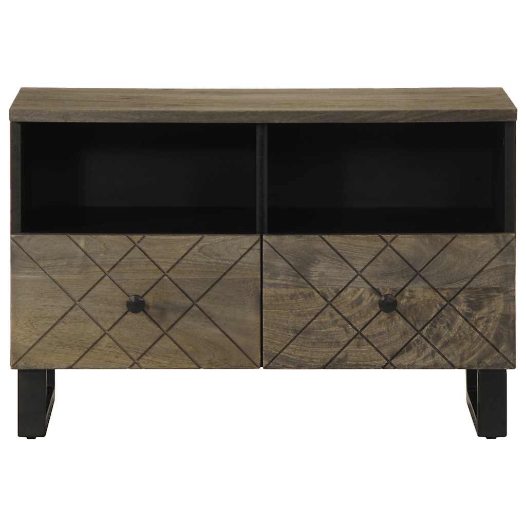 vidaXL TV-Schrank Schwarz 70x33x46 cm Massivholz Mango - Image 3