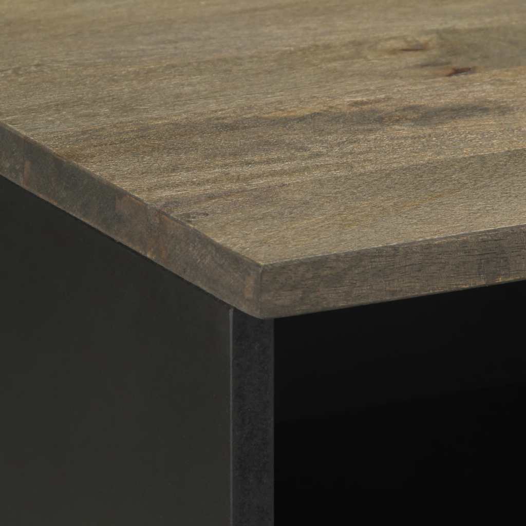 vidaXL TV-Schrank Schwarz 70x33x46 cm Massivholz Mango - Image 6