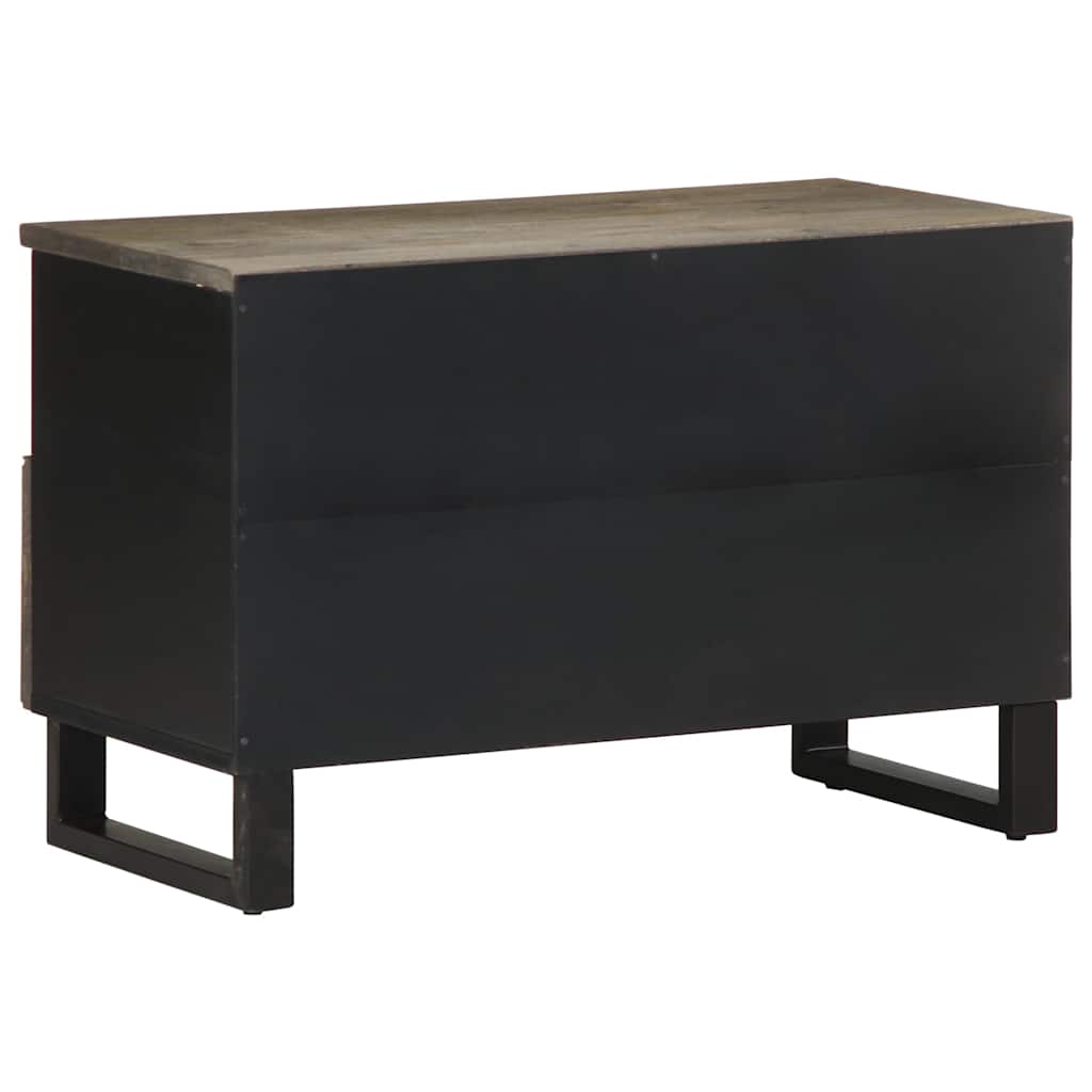 vidaXL TV-Schrank Schwarz 70x33x46 cm Massivholz Mango - Image 5