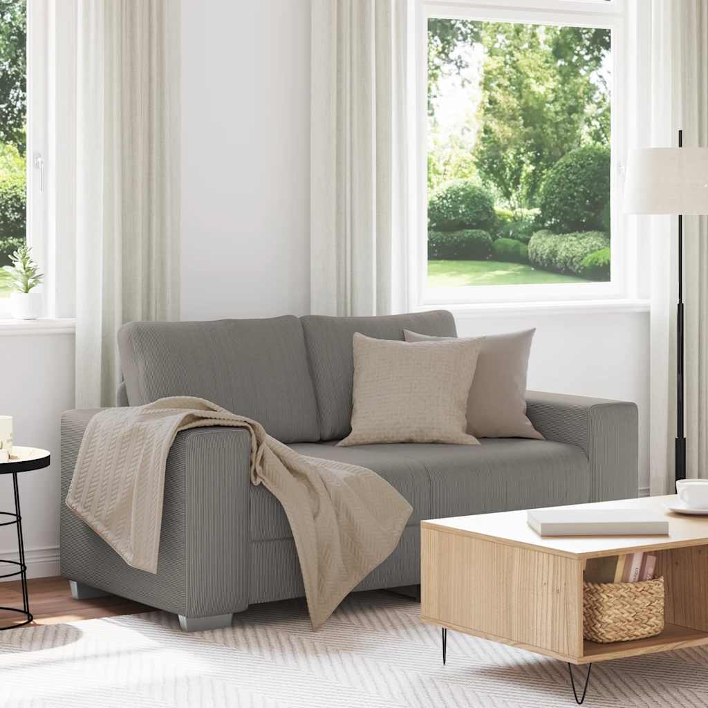 vidaXL Zweisitzer-Sofa Hellgrau 120 cm Cordstoff