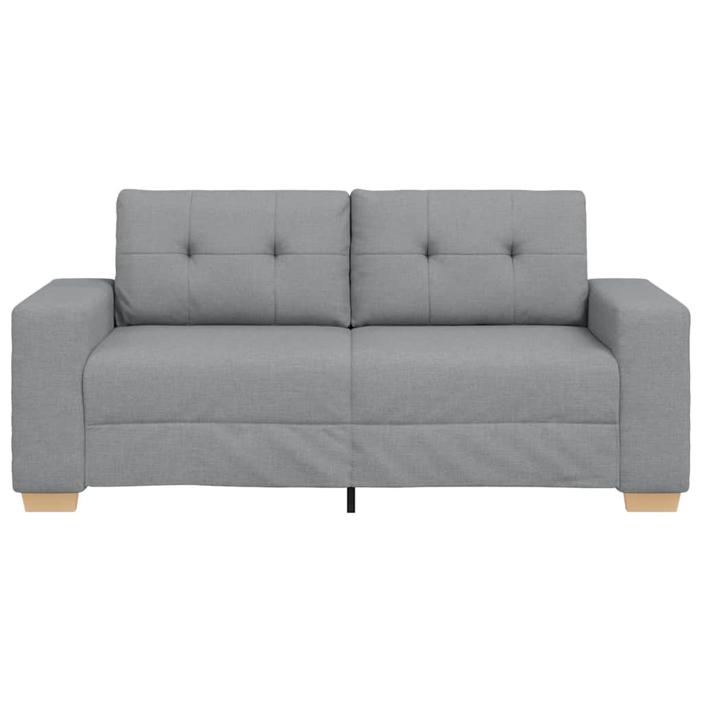 vidaXL Zweisitzer-Sofa Hellgrau 140 cm Stoff - Image 4