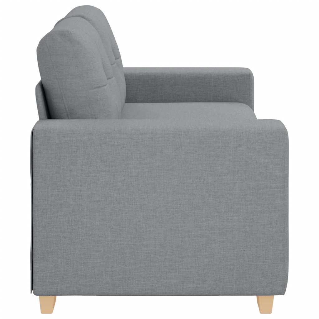 vidaXL Zweisitzer-Sofa Hellgrau 140 cm Stoff - Image 5