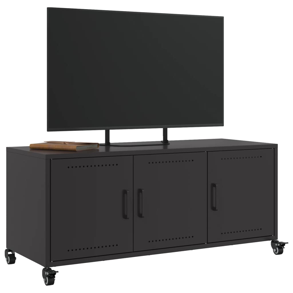 vidaXL TV-Schrank Schwarz 100,5x39x43,5 cm Stahl - Image 5