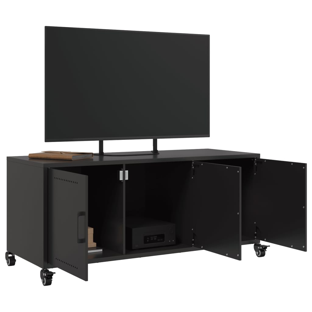 vidaXL TV-Schrank Schwarz 100,5x39x43,5 cm Stahl - Image 4
