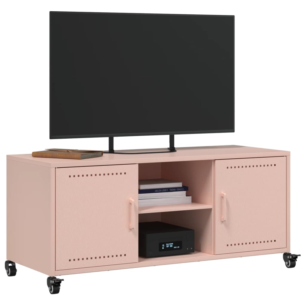 vidaXL TV-Schrank Rosa 100,5x39x43,5 cm Stahl - Image 4