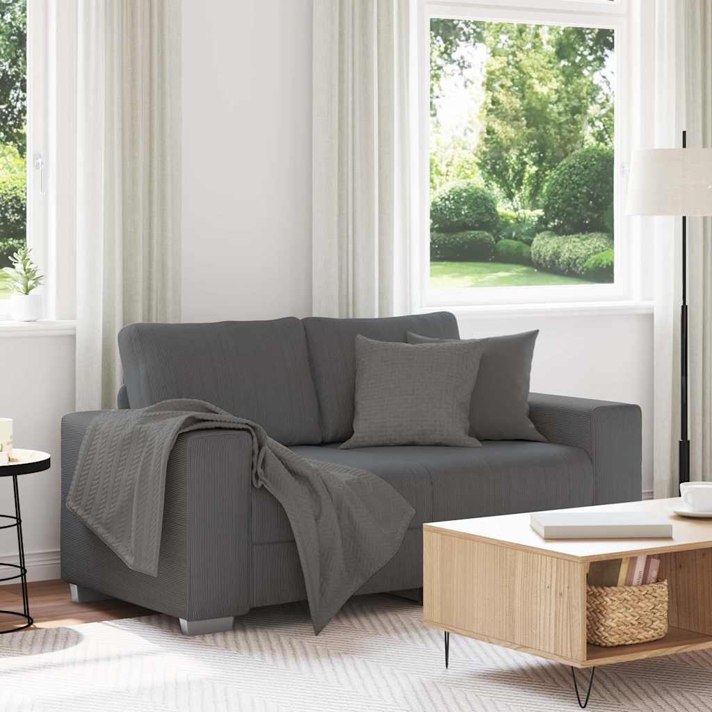 vidaXL Zweisitzer-Sofa Dunkelgrau 120 cm Cordstoff