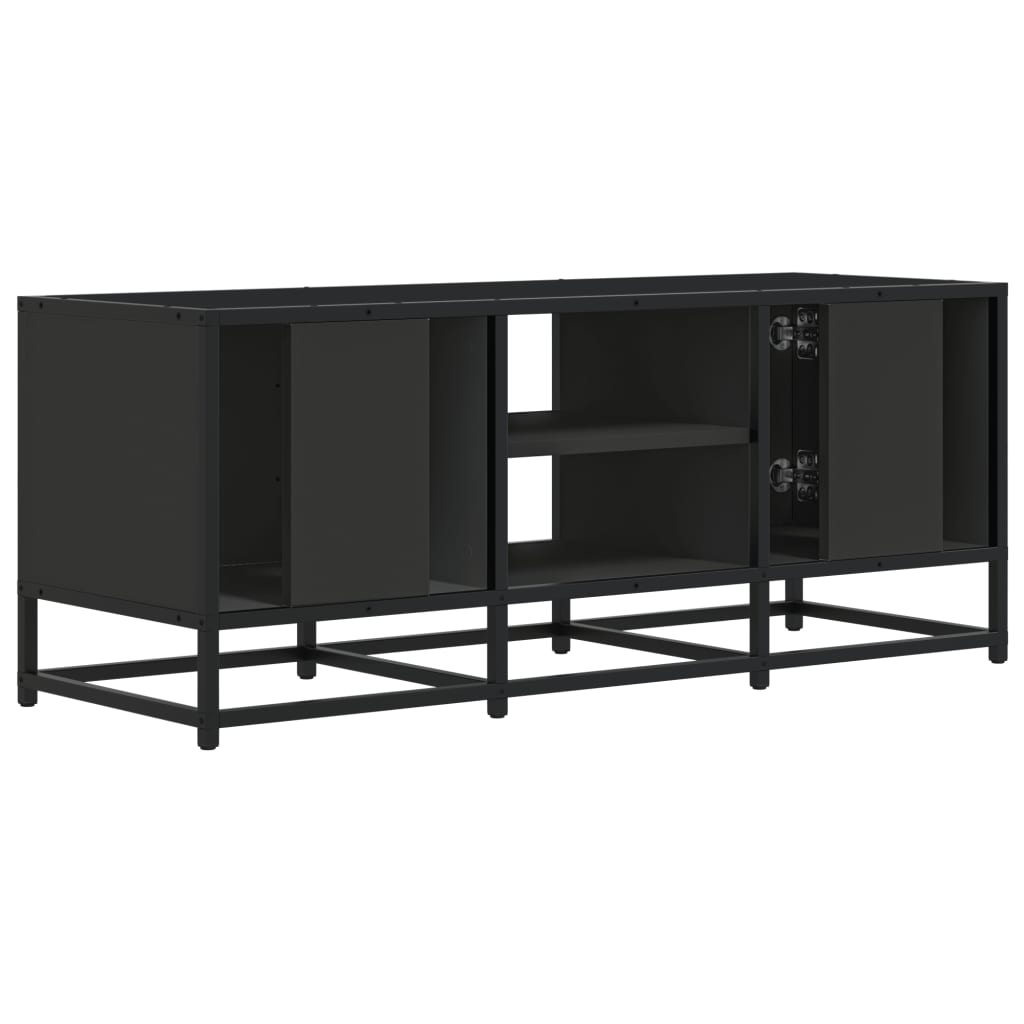 vidaXL TV-Schrank Schwarz 100x35x41 cm Holzwerkstoff und Metall - Image 6