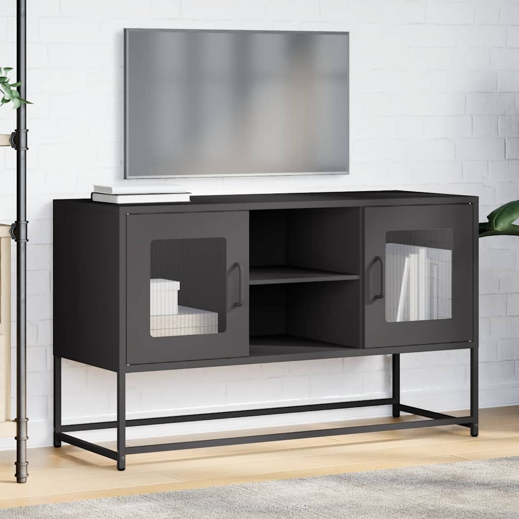 vidaXL TV-Schrank Schwarz 100,5x39x60,5 cm Stahl - Image 4