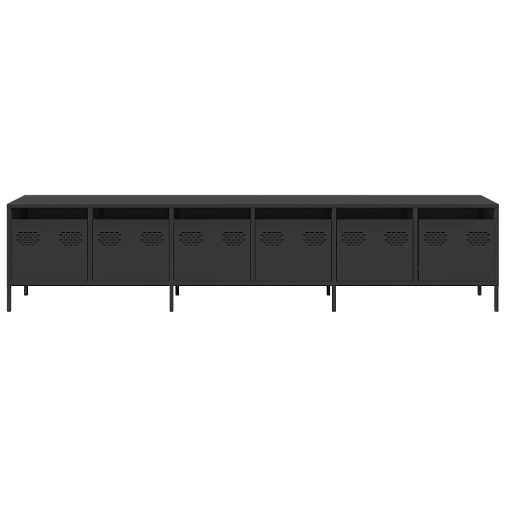 vidaXL TV-Schrank Schwarz 202x39x43,5 cm Kaltgewalzter Stahl - Image 5