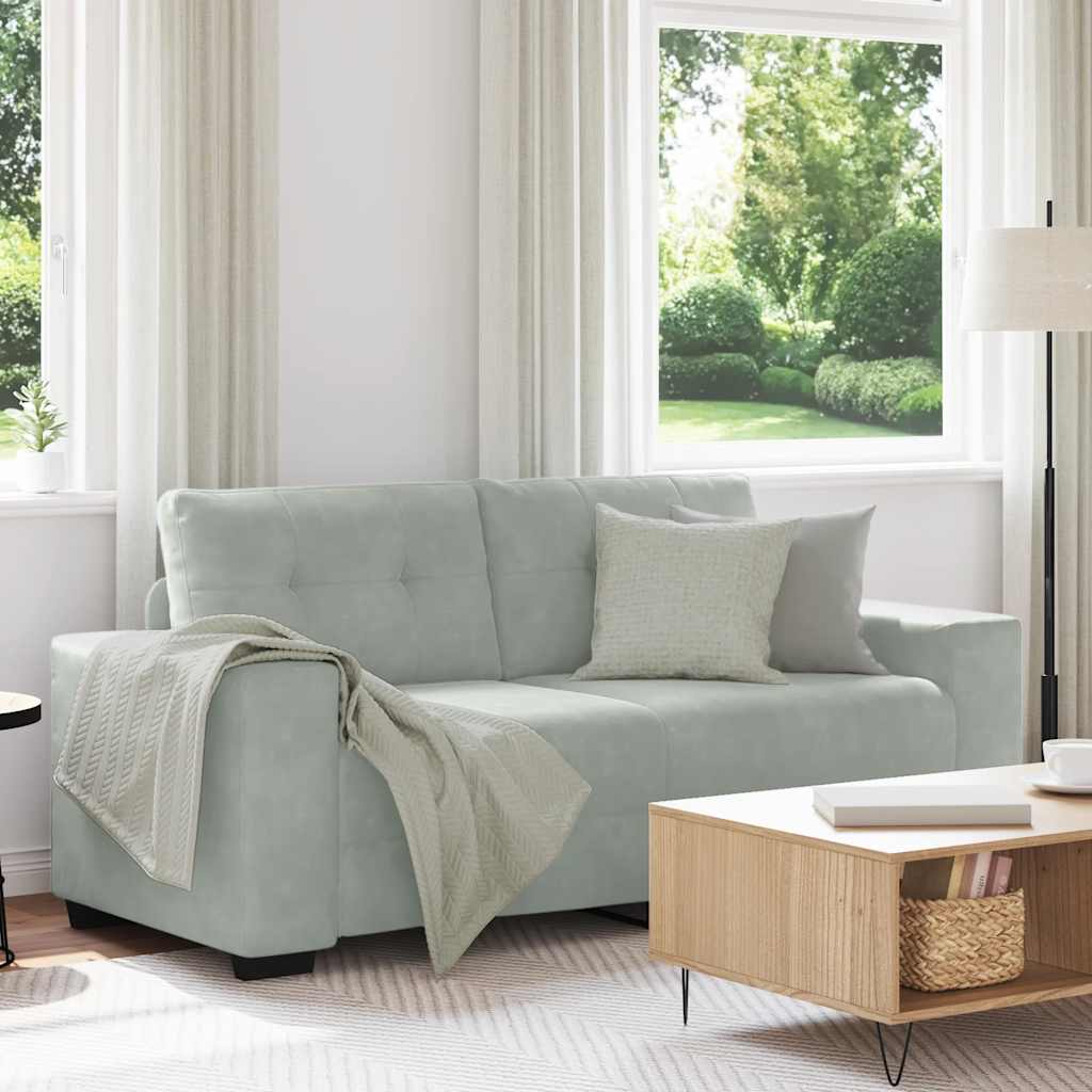 vidaXL Zweisitzer-Sofa Hellgrau 140 cm Samt