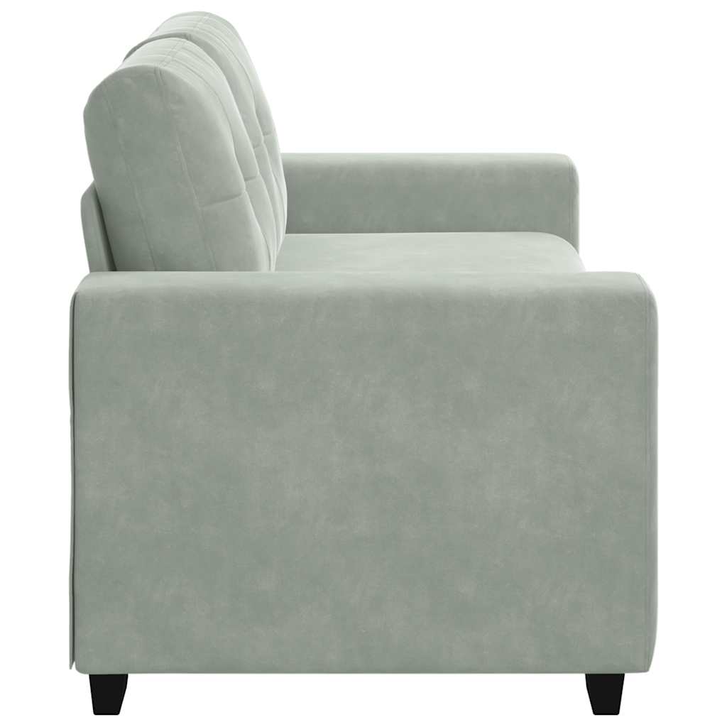 vidaXL Zweisitzer-Sofa Hellgrau 140 cm Samt - Image 5