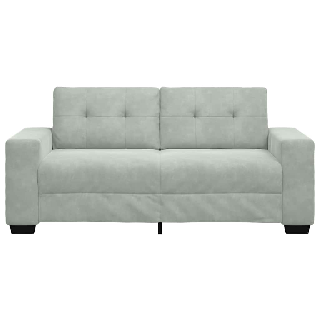 vidaXL Zweisitzer-Sofa Hellgrau 140 cm Samt - Image 4
