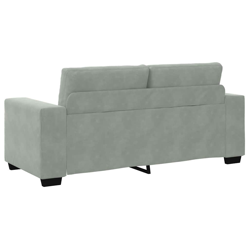 vidaXL Zweisitzer-Sofa Hellgrau 140 cm Samt - Image 6