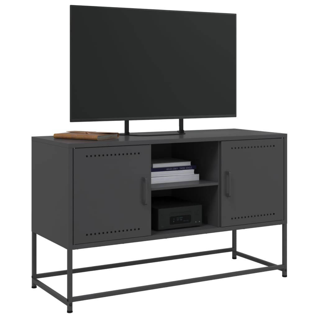 vidaXL TV-Schrank Schwarz 100,5x39x60,5 cm Stahl - Image 4
