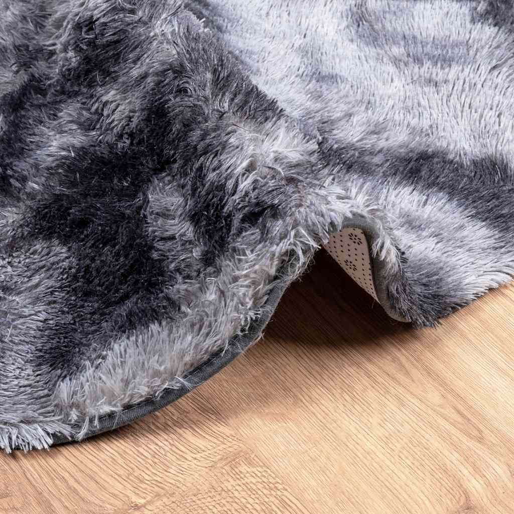 vidaXL Teppich Shaggy Hochflor NAVARRA Dunkelgrau 120x120 cm Polyester - Image 5