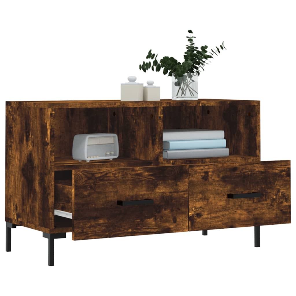 vidaXL TV-Schrank Räuchereiche 80x36x50 cm Holzwerkstoff - Image 4
