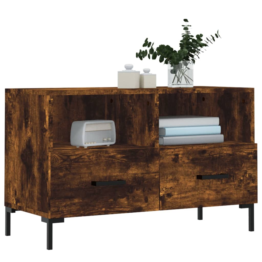 vidaXL TV-Schrank Räuchereiche 80x36x50 cm Holzwerkstoff - Image 3