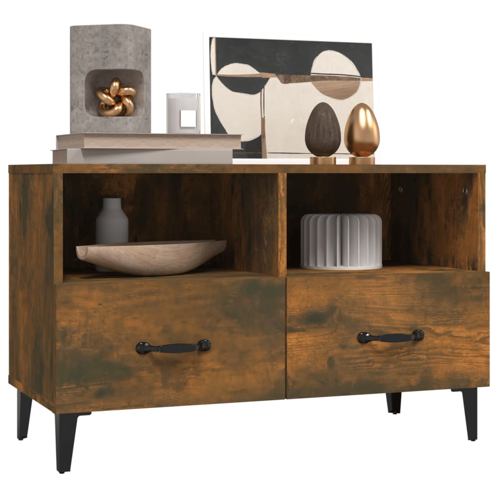 vidaXL TV-Schrank Räuchereiche 80x36x50 cm Holzwerkstoff - Image 4