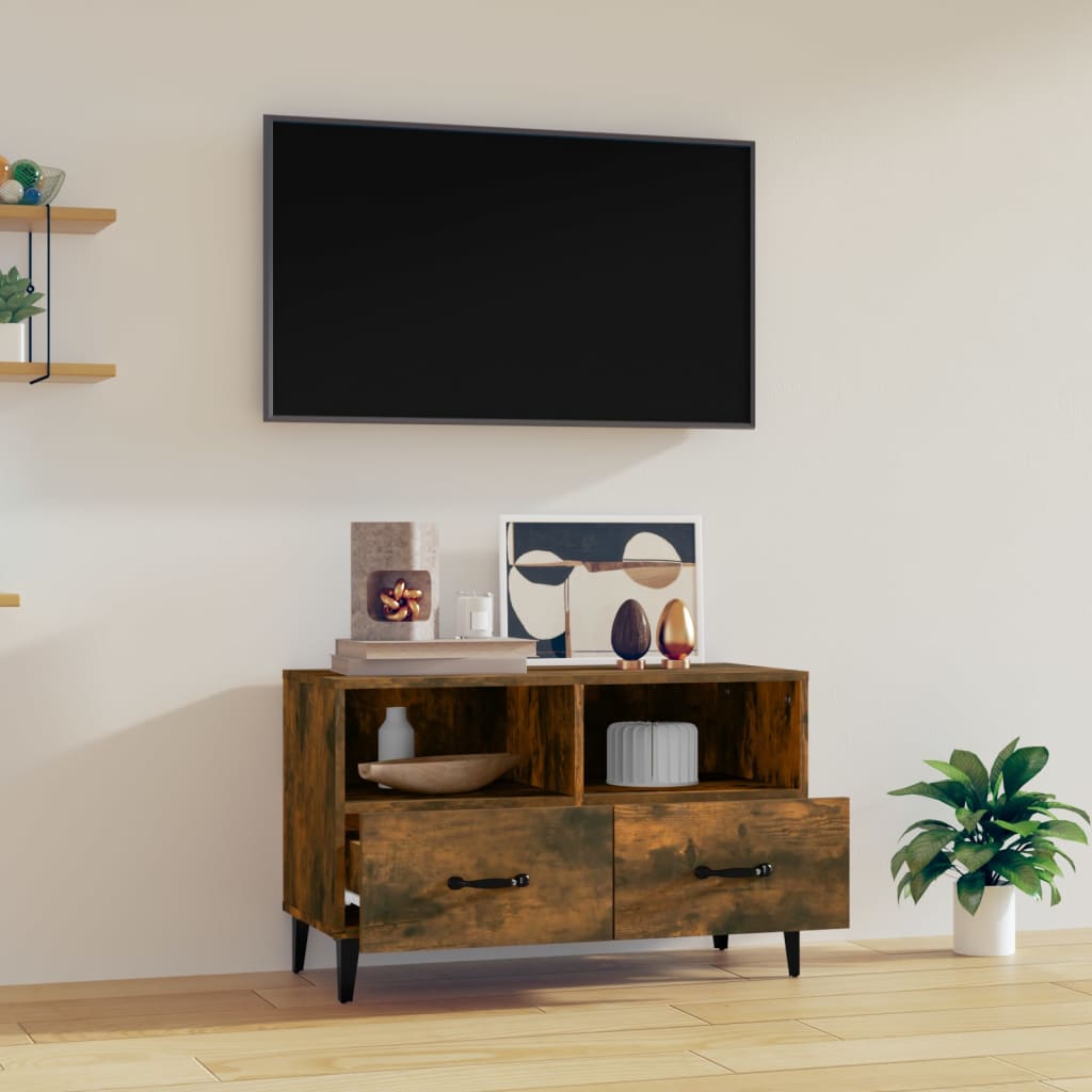 vidaXL TV-Schrank Räuchereiche 80x36x50 cm Holzwerkstoff - Image 3