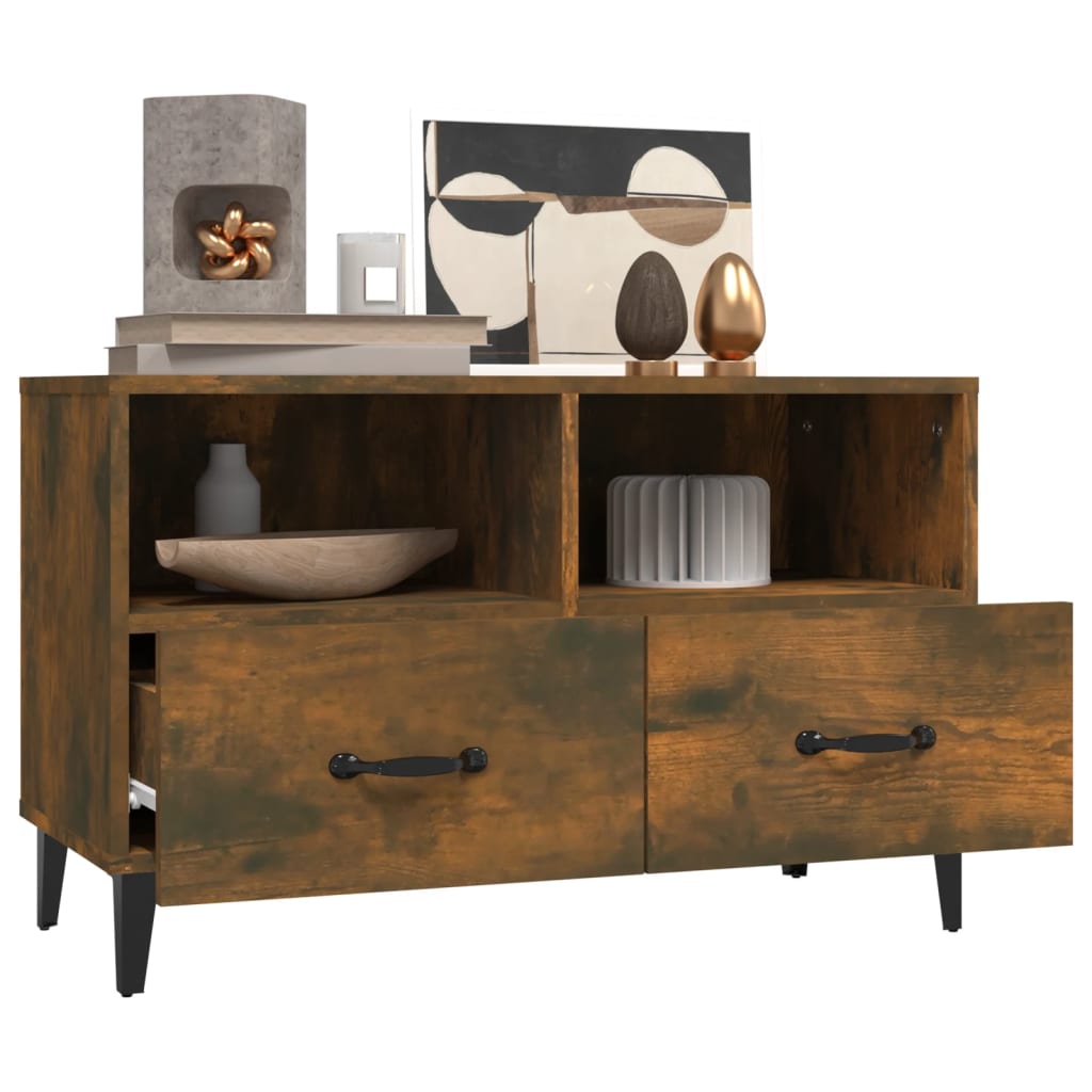 vidaXL TV-Schrank Räuchereiche 80x36x50 cm Holzwerkstoff - Image 5