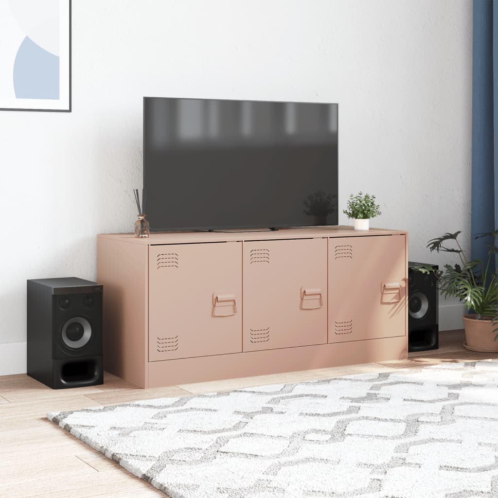 vidaXL TV-Schrank Rosa 99x39x44 cm Stahl - Image 3