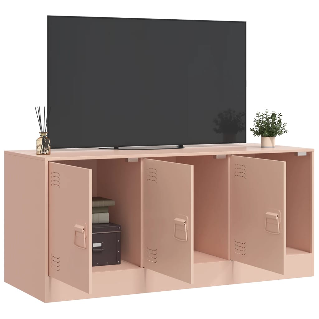 vidaXL TV-Schrank Rosa 99x39x44 cm Stahl - Image 4