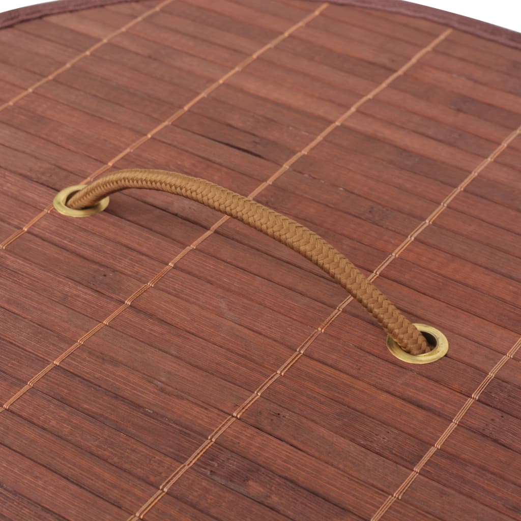 vidaXL Bambus-Wäschekorb Rund Braun - Image 5