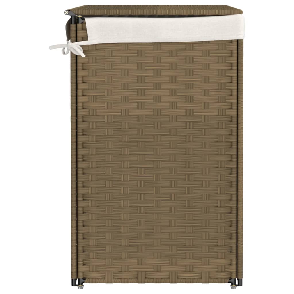 vidaXL Wäschekorb mit 2 Fächern 53x35x57 cm Poly Rattan - Image 5