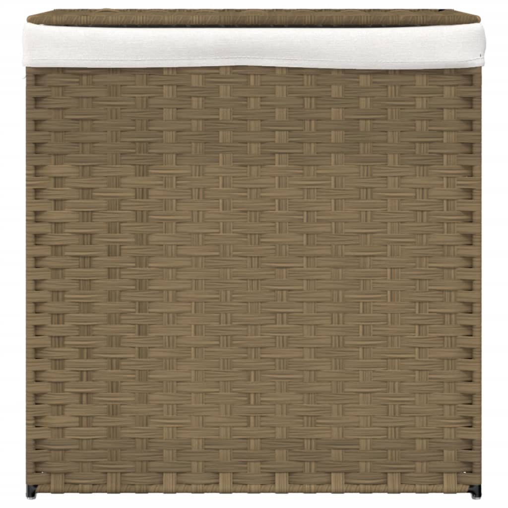 vidaXL Wäschekorb mit 2 Fächern 53x35x57 cm Poly Rattan - Image 3