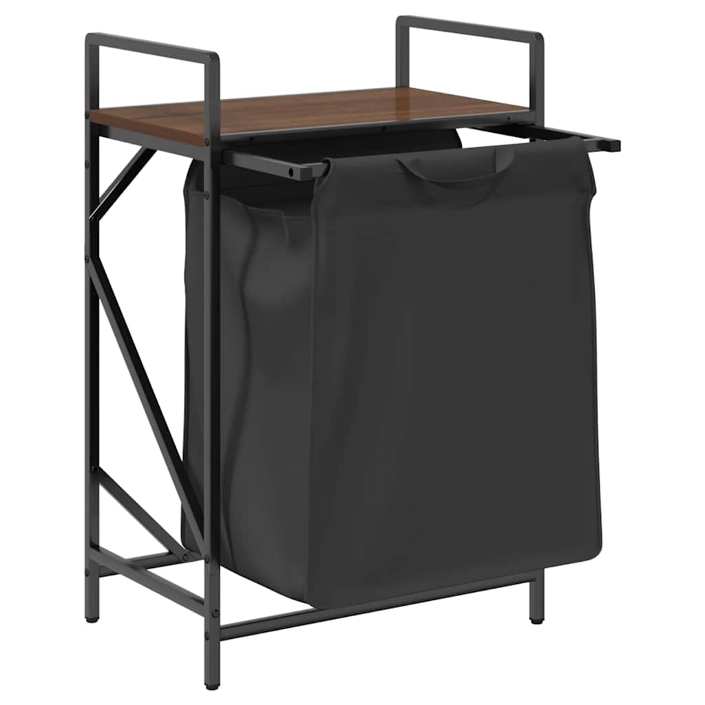 vidaXL Wäschekorb 1 Fach mit Ablage Braun Eichen-Optik - Image 5