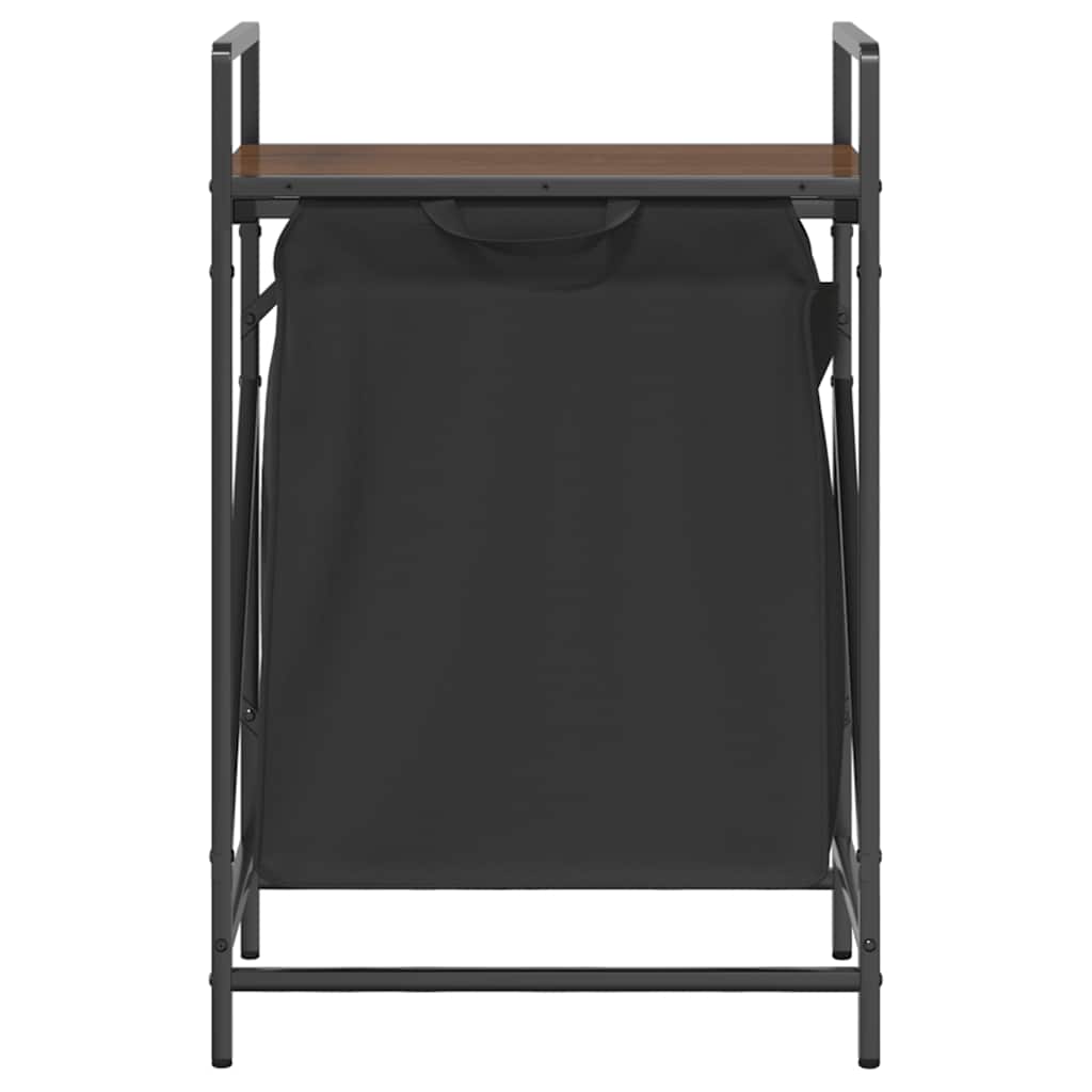 vidaXL Wäschekorb 1 Fach mit Ablage Braun Eichen-Optik - Image 6