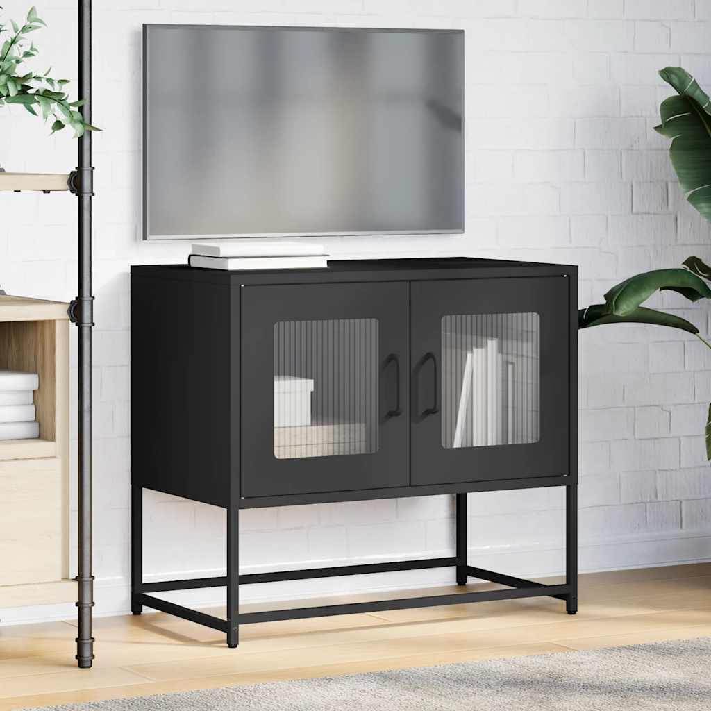 vidaXL TV-Schrank Schwarz 68x39x60,5 cm Kaltgewalzter Stahl - Image 3