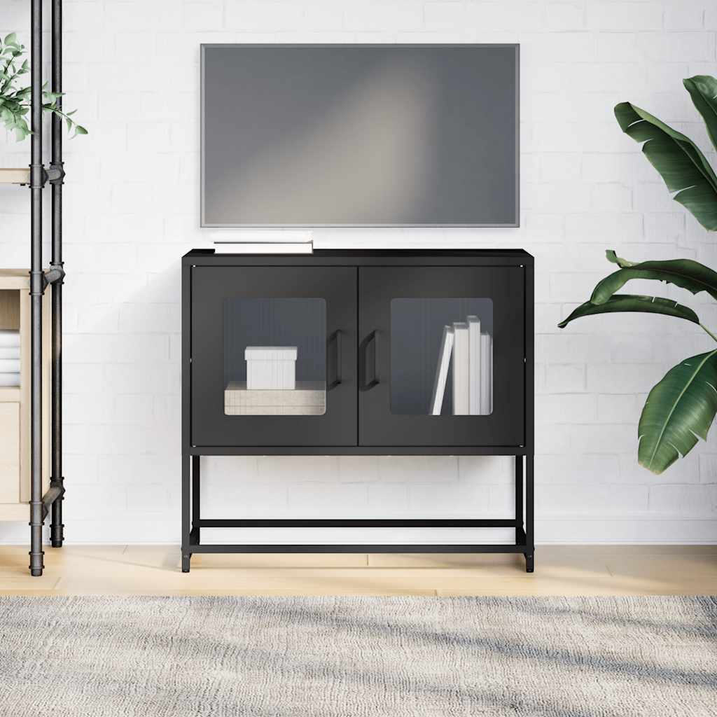 vidaXL TV-Schrank Schwarz 68x39x60,5 cm Kaltgewalzter Stahl - Image 4