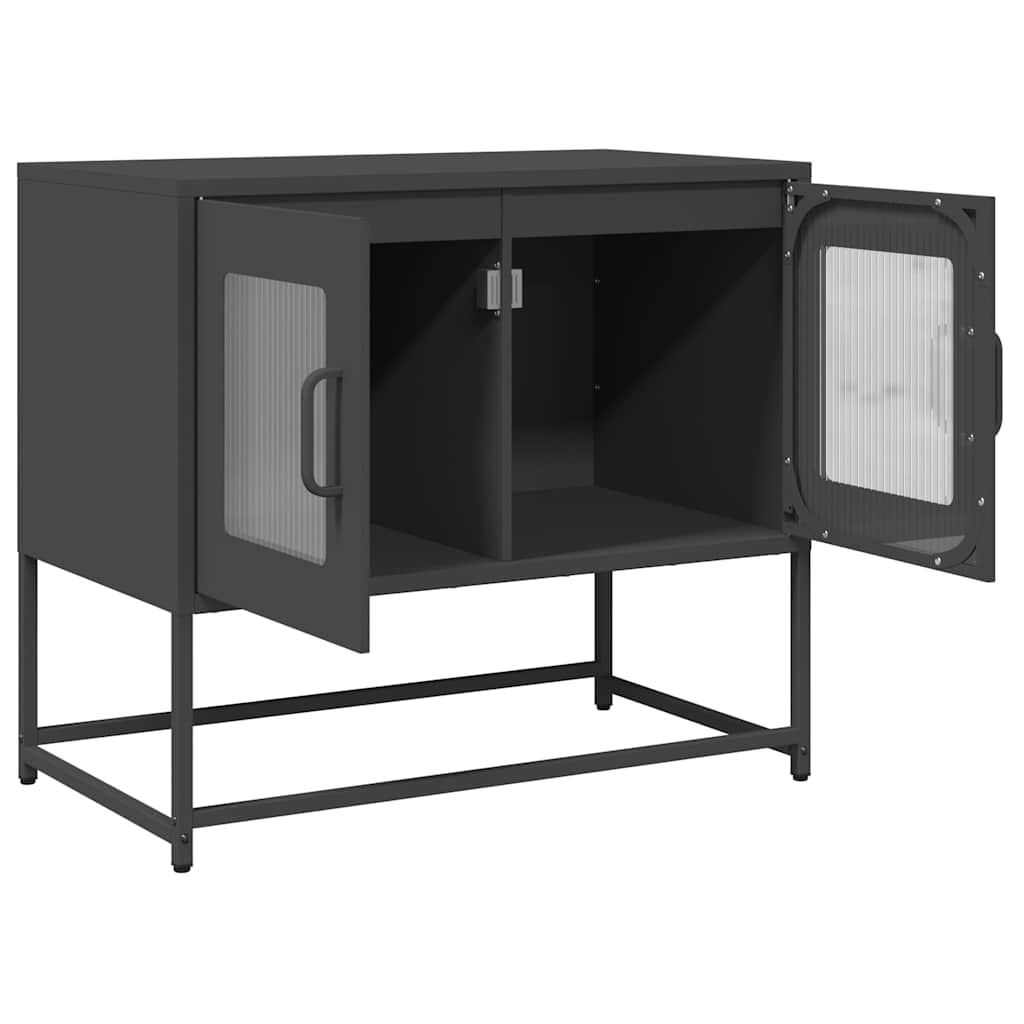 vidaXL TV-Schrank Schwarz 68x39x60,5 cm Kaltgewalzter Stahl - Image 5