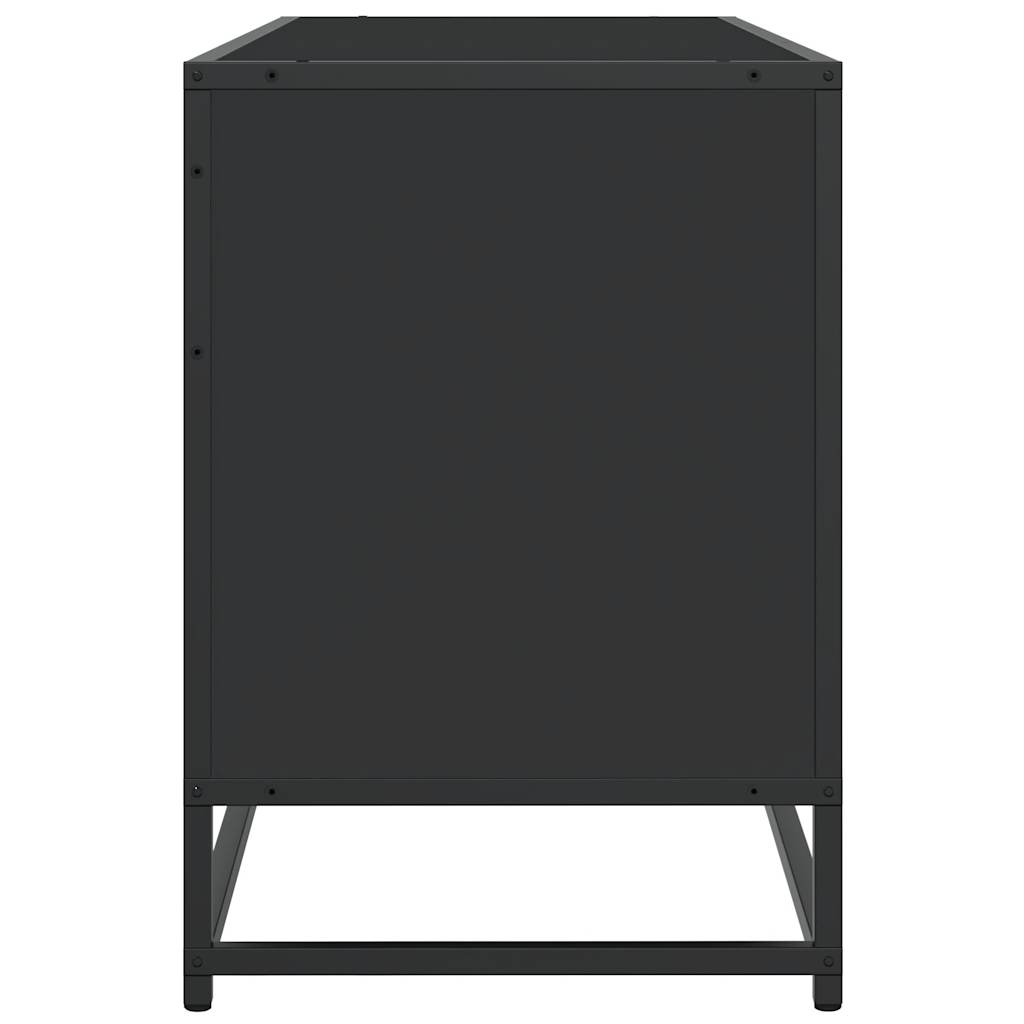 vidaXL TV-Schrank Schwarz 100x35x50 cm Holzwerkstoff und Metall - Image 5