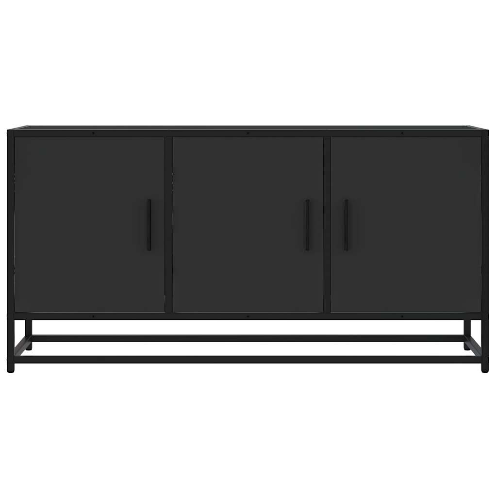 vidaXL TV-Schrank Schwarz 100x35x50 cm Holzwerkstoff und Metall - Image 4